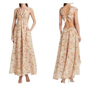 Beatriz Camacho Dress Maxi Open Back Seashell US6